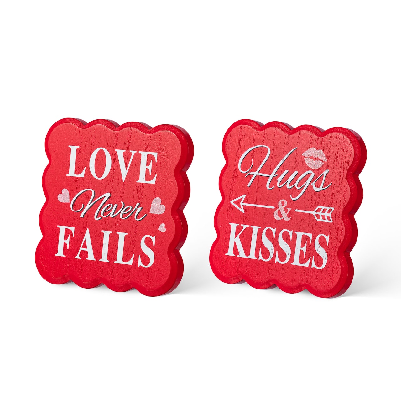 Glitzhome® 6" Valentine's Wooden Table Decor Set